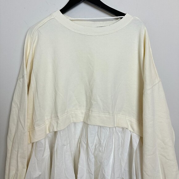 FREE PEOPLE Eleanor Sweatshirt Dress in Grey Combo Size Large - Picture 6 of 16